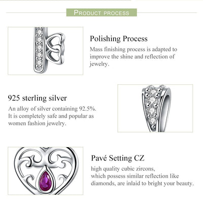 925 Sterling Silver Key Pendant For Happiness Charm
