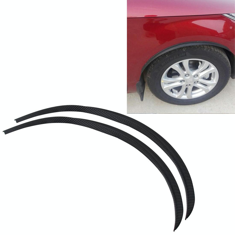 2 Pcs 45Cm Car Stickers Rubber Large Round Arc Strips Universal Fender Flares Wheel Eyebrow Decal Sticker Eyebrow Car-Covers Black Striped Round Arc Strips - 54Cm