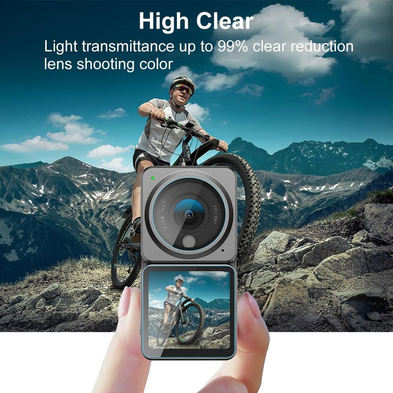 9h Tempered Glass Film for Dji Action 2 - 3-in-1 Lens with Front and Back Lcd Display
