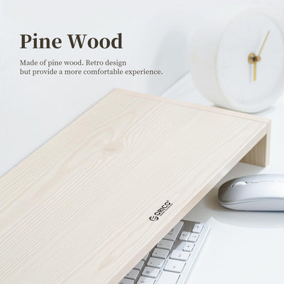 Natural Wood Monitor Stand - Holds Computer Screen
