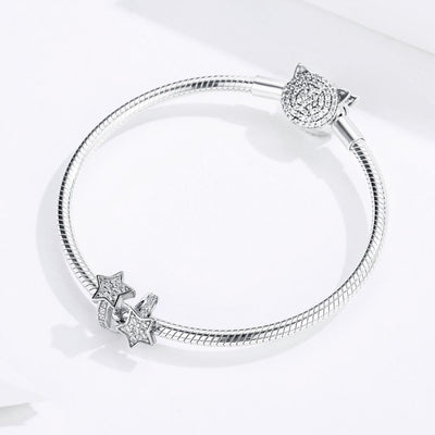 925 Sterling Silver Star Beaded Bracelet / Necklace Set