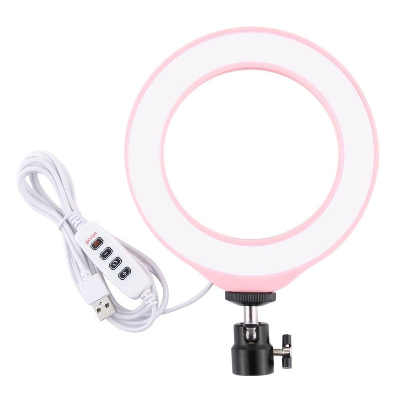 16Cm Usb Led Ring Light With Tripod And 3 Modes - Black