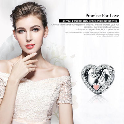 925 Sterling Silver Heart Diamond Accessories