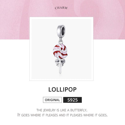 925 Sterling Silver Colorful Lollipop Pendant
