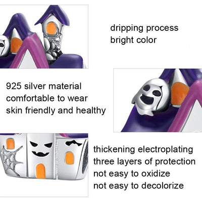 925 Sterling Silver Diy Purple Ghost House Beaded Accessories
