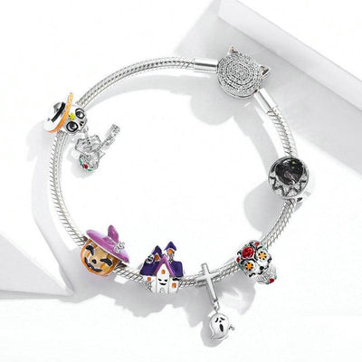 925 Sterling Silver Diy Purple Ghost House Beaded Accessories