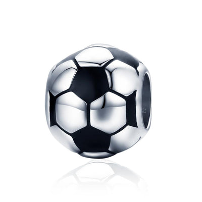 925 Sterling Silver Football Love Pendant Beads