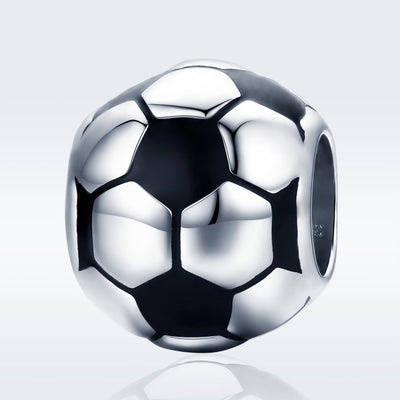 925 Sterling Silver Football Love Pendant Beads
