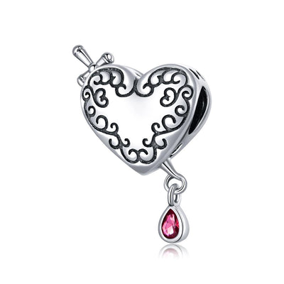 925 Sterling Silver Cupid Heart Beads For Diy Bracelets & Necklaces