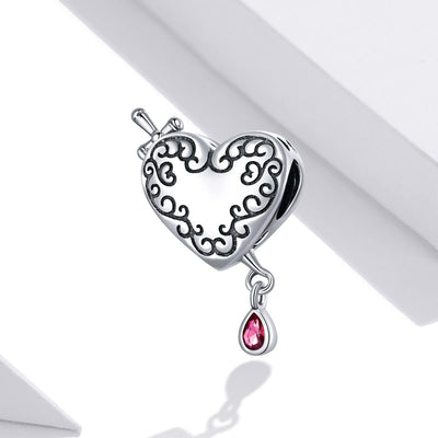 925 Sterling Silver Cupid Heart Beads For Diy Bracelets & Necklaces