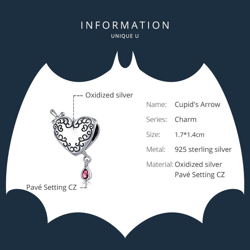 925 Sterling Silver Cupid Heart Beads For Diy Bracelets & Necklaces