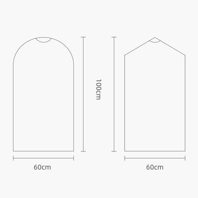 100 Disposable Transparent Dust Bags - 60x120cm - Pp Material