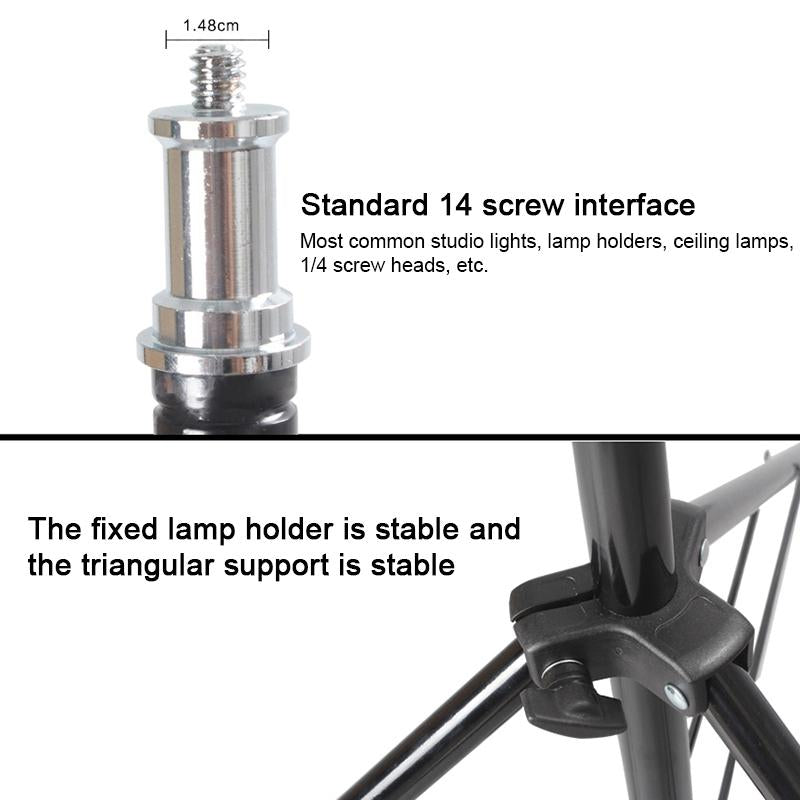 Professional Aluminum Lighting Stand For Studio Flash - 68-200Cm Height Black