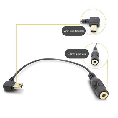 10 Pin Mic Adapter Cable For Gopro Hero4 / 3 / 3 - 16.5Cm Length