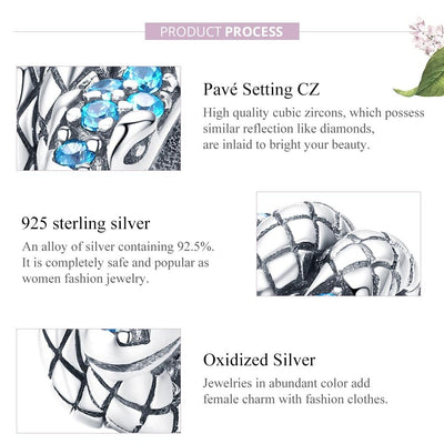 925 Sterling Silver Retro Snake Beaded Diy Bracelet