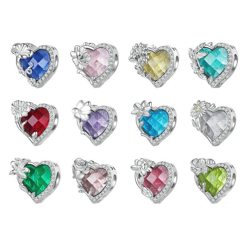 925 Sterling Silver September Birthstone Bracelet With Love Pearl Beads Accents Style - September