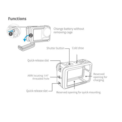 Protective Frame for Dji Action 3 Camera Housing