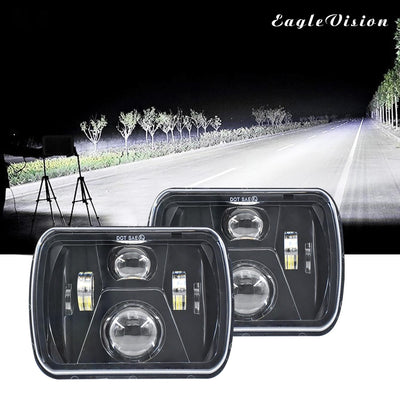 7 Inch 5X7 / 7X6 H4 Dc 9V - 30V 3500Lm 35W Car Square Shape Led Headlight Lamps For Jeep Wrangler
