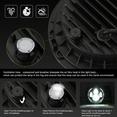 7 Inch H4 / H13 Dc 9V - 30V 3000Lm 3000K - 6000K 25W Car Round Shape Led Headlight Lamps For Jeep Wrangler With Angel Eye White Light