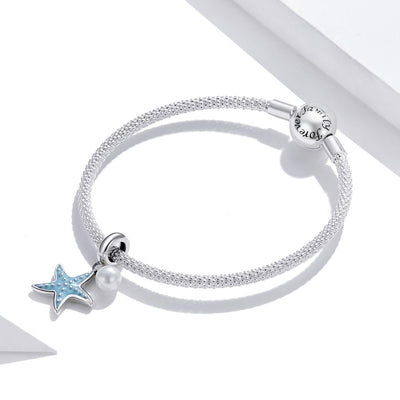 925 Sterling Silver Starfish Pendant For Diy Bracelets & Necklaces