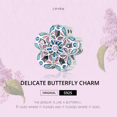 925 Sterling Silver Delicate Butterfly Bead For Bracelet / Necklace