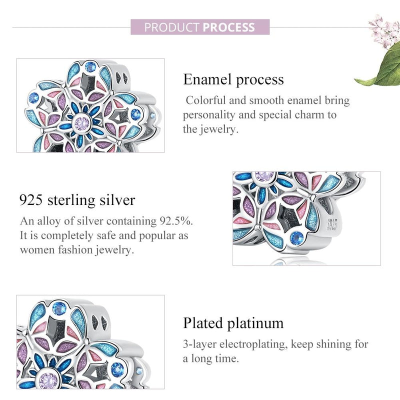 925 Sterling Silver Delicate Butterfly Bead For Bracelet / Necklace