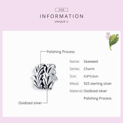 925 Sterling Silver Simple Seaweed Bead Bracelet / Necklace Set