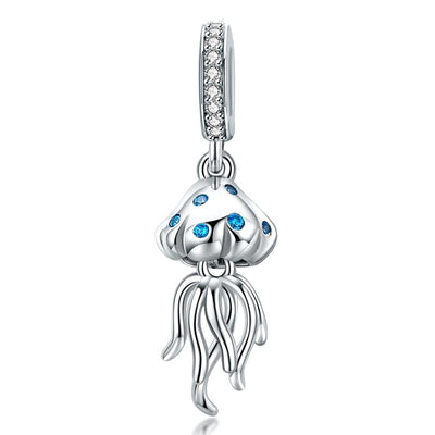 925 Sterling Silver Jellyfish Pendant For Bracelets & Necklaces