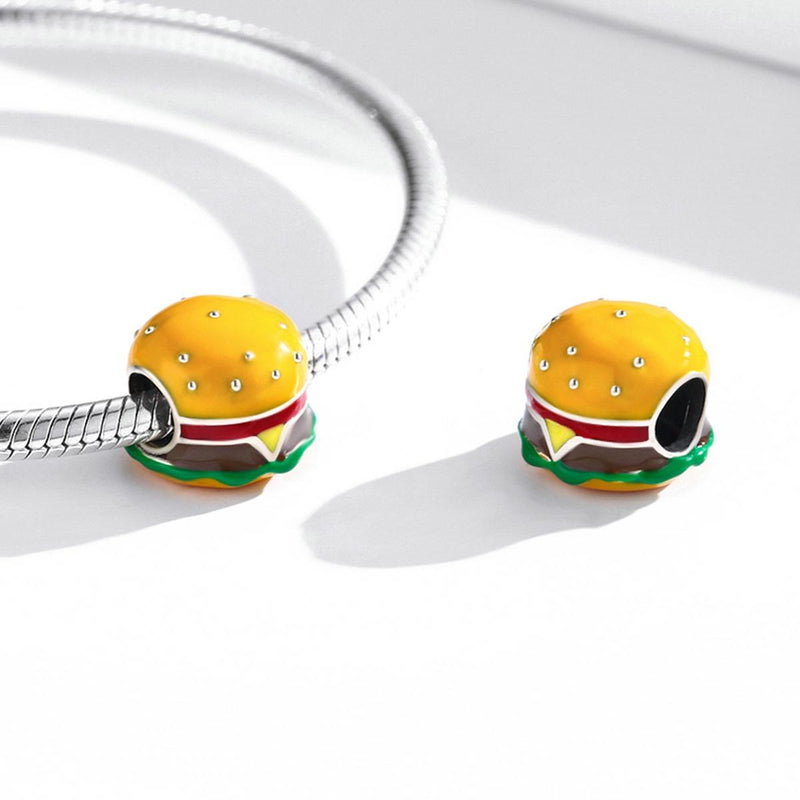 925 Sterling Silver Burger Bead For Diy Bracelet / Necklace