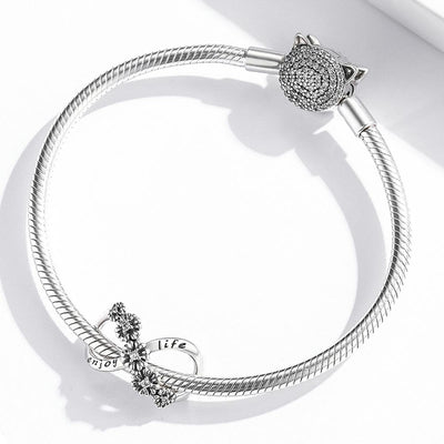 925 Sterling Silver Floral Bead Bracelet / Necklace Accessory