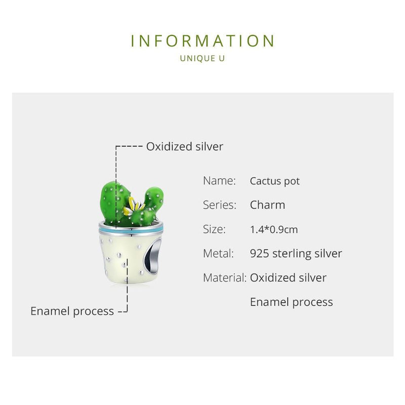 925 Sterling Silver Cactus Flower Beads For Diy Bracelets & Necklaces