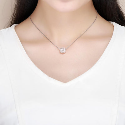 925 Sterling Silver Pure Pink Heart Diamond Beads