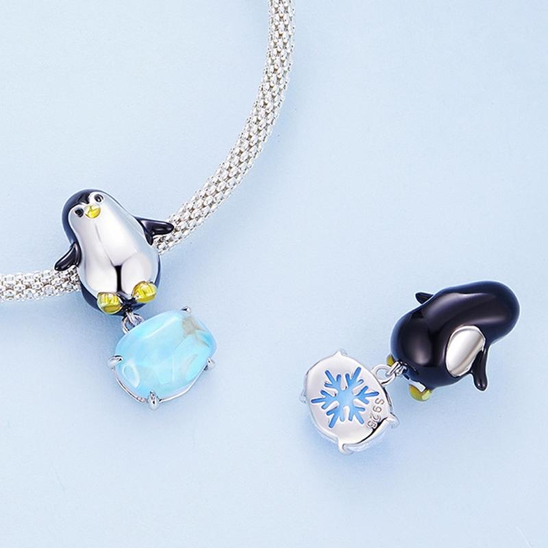 925 Sterling Silver Penguin Beads For Diy Bracelets