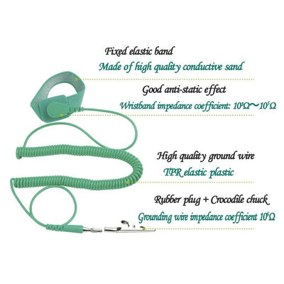 Anti-static Wrist Strap with Tpr Elastic Material - 3m Length