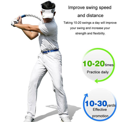 Golf Power Rope Swing for Rhythmic Training - Indoor / Outdoor Exerciser - White Blue