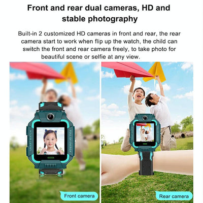 1.44 Inch 360-Degree Rotating Positioning Camera Smart Waterproof Children Calling Watch - Green