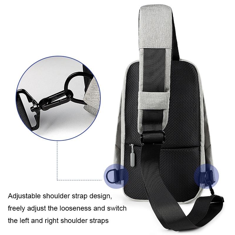 Adjustable Sports Chest Bag Lightweight & Versatile - Deep Grey