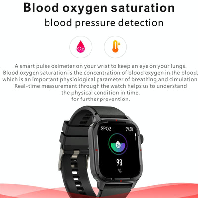 1.7 Inch Tft Hd Screen Smart Watch Support Bluetooth Calling / Blood Pressure Monitoring - Blue