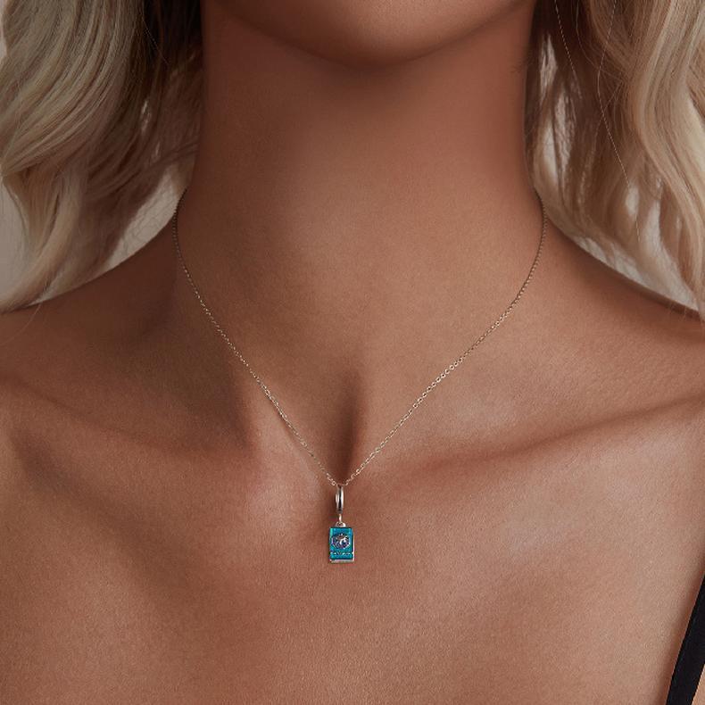 925 Sterling Silver Openable Passport Pendant For Travel