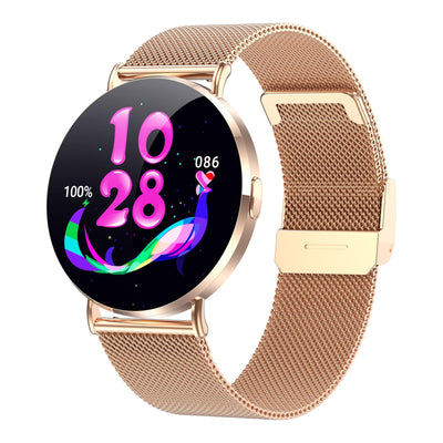 1.32 Inch Colour Screen Smart Watch With Bluetooth Call & Health Monitoring - Gold