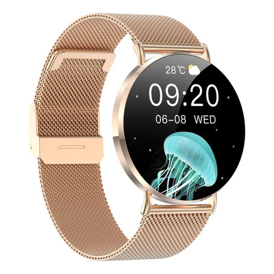 1.32 Inch Colour Screen Smart Watch With Bluetooth Call & Health Monitoring - Gold
