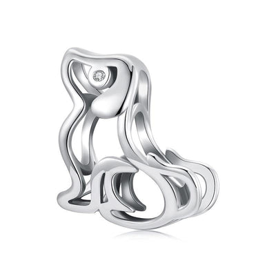 925 Sterling Silver Dog Bead Bracelet Cute & Hollow