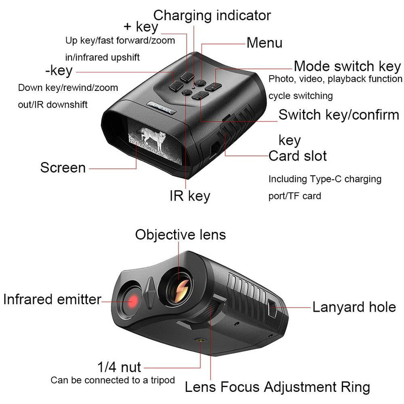 Portable Digital Night Vision Binoculars with 3-inch Hd Lcd Screen