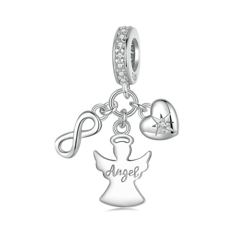 925 Sterling Silver Guardian Angel Good Luck Pendant