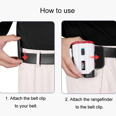 Lightweight Golf Rangefinder with Magnetic Buckle and Belt Clip - Black