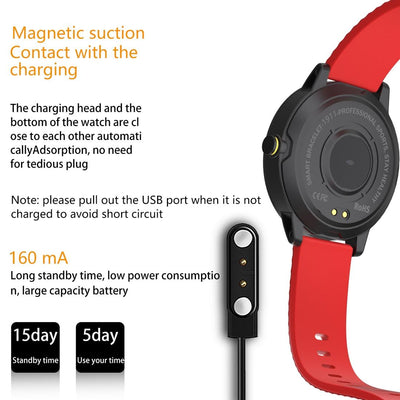 1.3 Inch Tft Screen Ip67 Waterproof Smart Watch Bracelet Support Sleep Monitor / Heart Rate Monitor / Blood Pressure Monitoring - Black Yellow