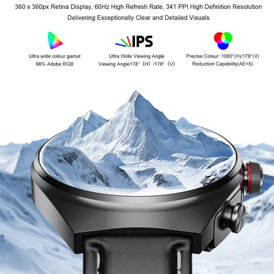 1.53 Inch Ips Screen 2 In 1 Bluetooth Earphone Smart Watch - Black