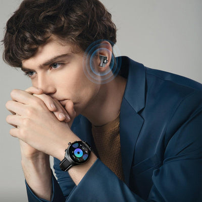 1.53 Inch Ips Screen 2 In 1 Bluetooth Earphone Smart Watch - Black