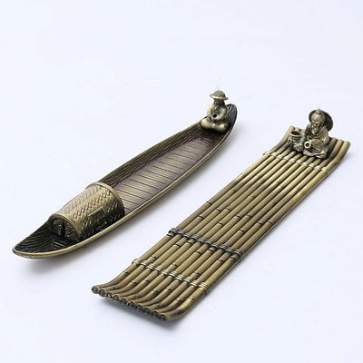 Fisherman Incense Burner with Ash Catcher and Stand - Fishing Boat