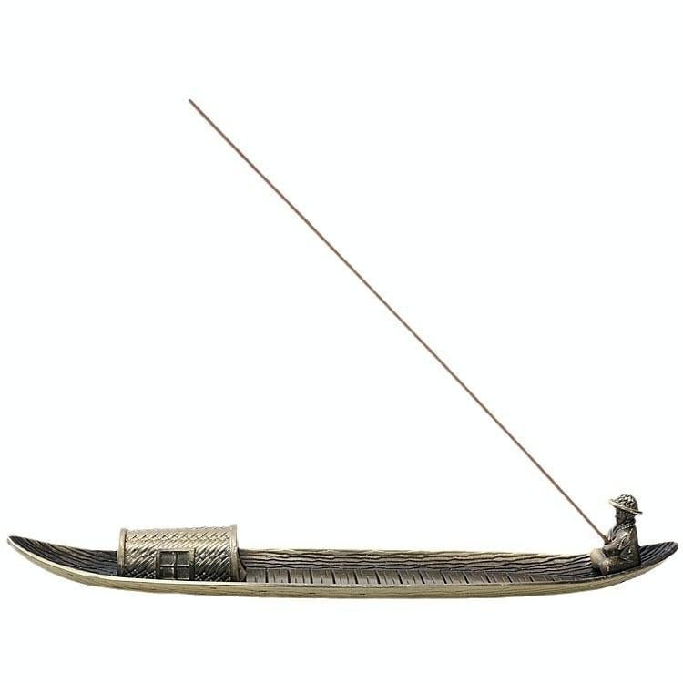 Fisherman Incense Burner with Ash Catcher and Stand - Fishing Boat